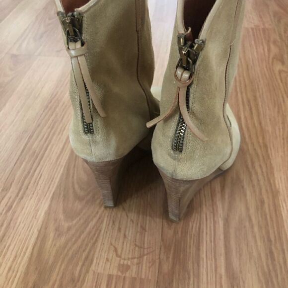 IRO Vero Cuoio Tan Suede Wedge Boots Booties Made In Italy - Picture 6 of 13